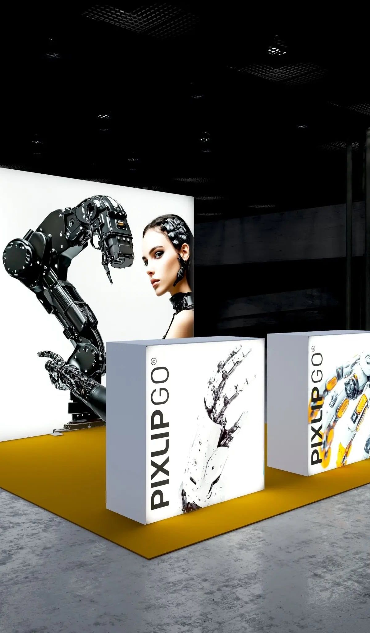 PIXLIP MESSESTAND S-06 – hinterleuchteter Pop-up-Messestand für Messen und Kongresse in der Schweiz