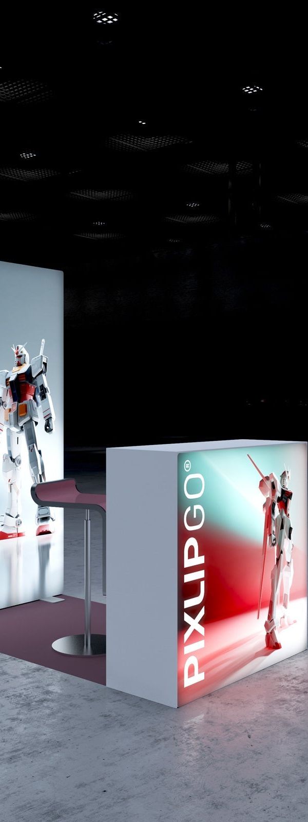 PIXLIP MESSESTAND S-14 – hinterleuchteter Pop-up-Messestand für Messen und Kongresse in der Schweiz