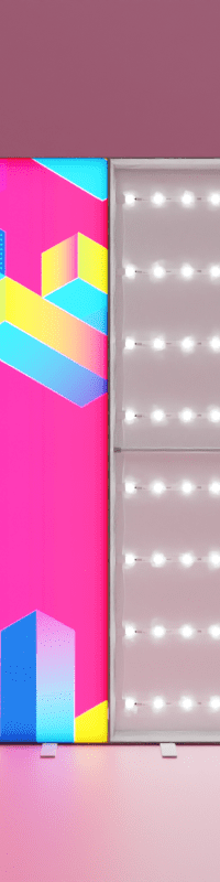 PIXLIP POP LIGHTBOX 85 × 200 cm – Textildruck hinterleuchtet im Detail