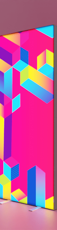 PIXLIP POP LIGHTBOX 85 × 200 cm – hinterleuchteter Pop-up-Messestand, werkzeugloser Aufbau