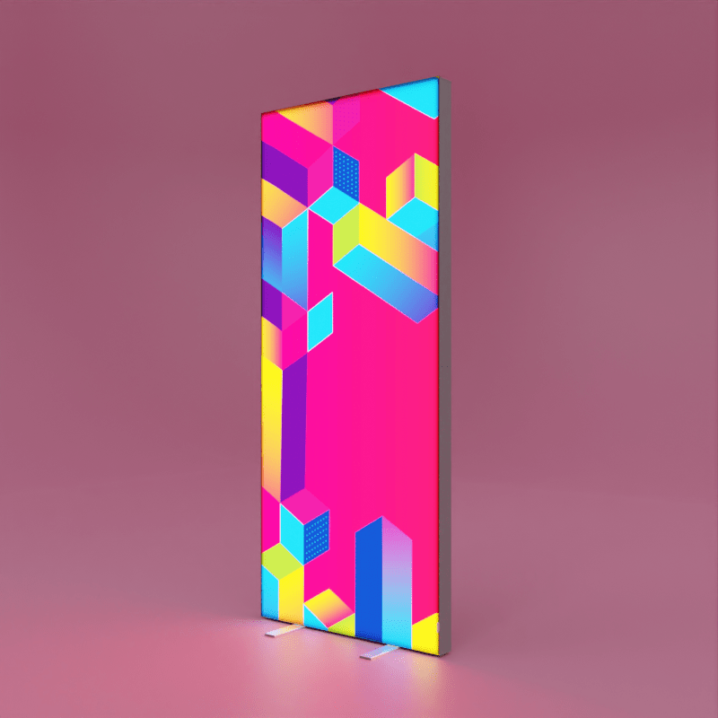 PIXLIP POP LIGHTBOX 85 × 200 cm – hinterleuchteter Pop-up-Messestand, werkzeugloser Aufbau